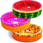 JOYIN 47in Watermelon Donuts Pizza Inflatable Kiddie Pool, 3-Pack