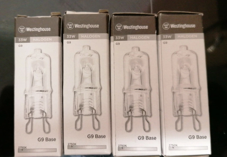 4 x westinghouse g9 base 33w halogen bulbs - Image 1 of 1