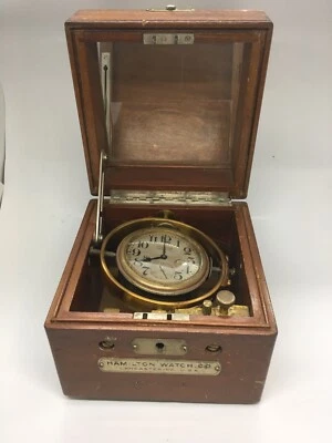 Reloj Hamilton Ship Cronómetro Modelo Caja Waltham Desgaste y Desgarro  Foto 1 de 4
