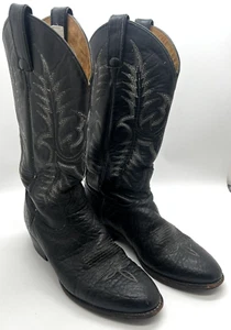 Tony Lama VM2953 stivali da cowboy western vintage pelle di toro neri da uomo 7,5 - Foto 1 di 14