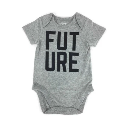 The Children's Place Infant Gray FUTURE Graphic One Piece Bodysuit Size 3-6M NEW - Image 1 of 2