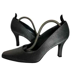 Stuart Weitzman Vintage Shoes Satin Gray Size 9 - Picture 1 of 7