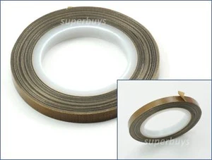 5mm x 10m PTFE Tape Adhesive High Temp Woven Low Friction Nonstick Anti Stick - Picture 1 of 4