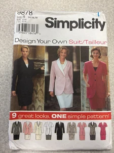 Simplicity 9878 Pattern MISSES WOMENS SUIT JACKET PANTS Blazer Sz 14-18 Plus NEW - Picture 1 of 2