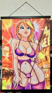 Anime Girl Wall Scroll Vegas In Lingerie KuszArt HD Decor 15(1/2)”x25” - Picture 1 of 1