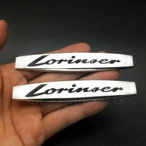 NEW 2pcs Metal Chrome Lorinser Fender Emblem Skirts Badge Trunk Decal Sticker - Bild 1 von 4