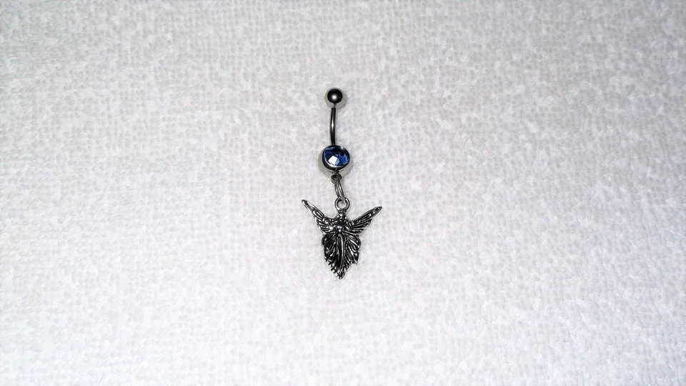 Fairy Wings Charm Belly Button Navel Ring Body Jewelry Piercing 14g - Image 1 of 1