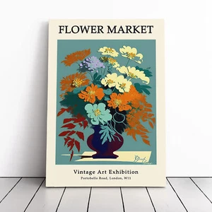 Vintage Flower Market No.8 Exhibition Canvas Wall Art Print Framed Picture Decor - Picture 1 of 5