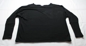 Caslon Women's Basic Snap Cuff Dolman Sleeve Rib Knit Top MH7 Black Medium - Picture 1 of 6
