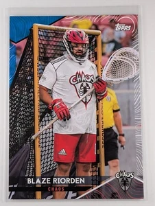 2022 Topps Premier Lacrosse League PLL #17 Blaze Riorden BLUE Parallel #63 /99 - Picture 1 of 2
