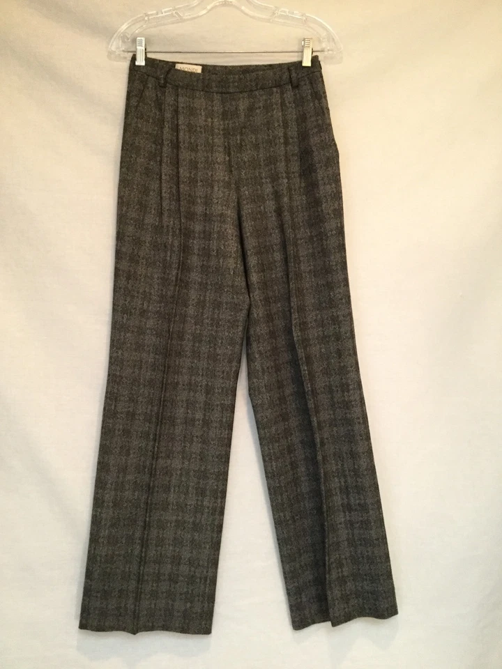 MONDI Твидовый прямой ноги плиссированные платье брюки черный/белый размер 36 - Изображение 1 из 4