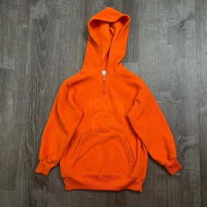 Athletic Works Boys Pullover 1/4 Zip Hooded Orange Basketball Fleece Size 4 - Picture 1 of 4