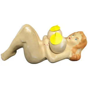Risque Lady Breasts Salt Pepper Shakers Kitsch Naughty Nude Body Adult Japan Vtg - Picture 1 of 24