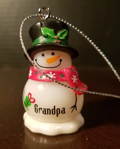 GANZ Personalized Light-Up BLINKING Cute Snowman Ornament - GRANDPA - Picture 1 of 1