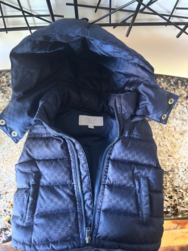 Gucci gilet piumino blu ragazzo ragazza GG 3 6
