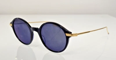 THOM BROWNE TB-708-C-T-NVY-GLD 46-22-150 NEGRO Lente Redonda Borde Completo Gafas de Sol Foto 1 de 4