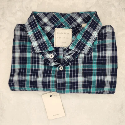 Nueva con etiquetas Camiseta Billy Reid Deep Lake a Cuadros Abotonada John Talla Mediana Foto 1 de 4