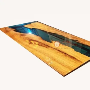 Acacia Wood Epoxy Resin Dining Table Countertop Desk Luxury Furniture Home Decor - Picture 1 of 1