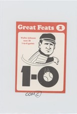 1972 Laughlin Great Feats Orange Border Walter Johnson #2 HOF