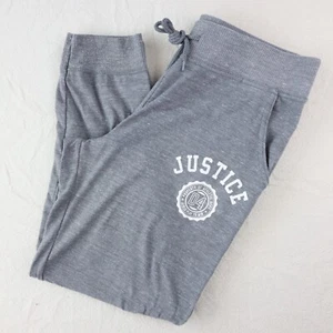 Justice Pants Size 16 Active Jogger Lounge Thin Gray Pull On Pockets Drawstring - Picture 1 of 7