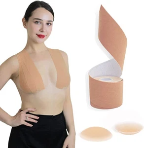 Boob Lift Tape for Large Breasts, Boobytape for Breast & Silicone Nipple Cover - Picture 1 of 6