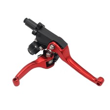 7/8in 22mm Motorcycle CNC Brake Clutch Master Cylinder Lever Set Red Universal