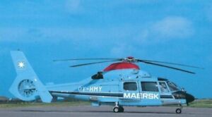 Maersk Air Helicopters Eurocopter AS365C OY-HMY @ Esbjerg 1993 - postcard