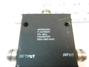 FCC17600 ISOLATOR RADIO,FREQ MERRIMAC 1350-1380MHZ TYPE N NEW OLD STOCK - Picture 1 of 2