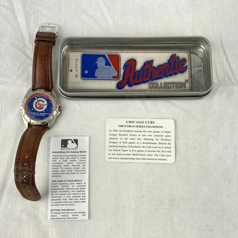 Game Time 1908 World Series Champions Chicago Cubs Watch Licensed MLB Needs Batt Cover