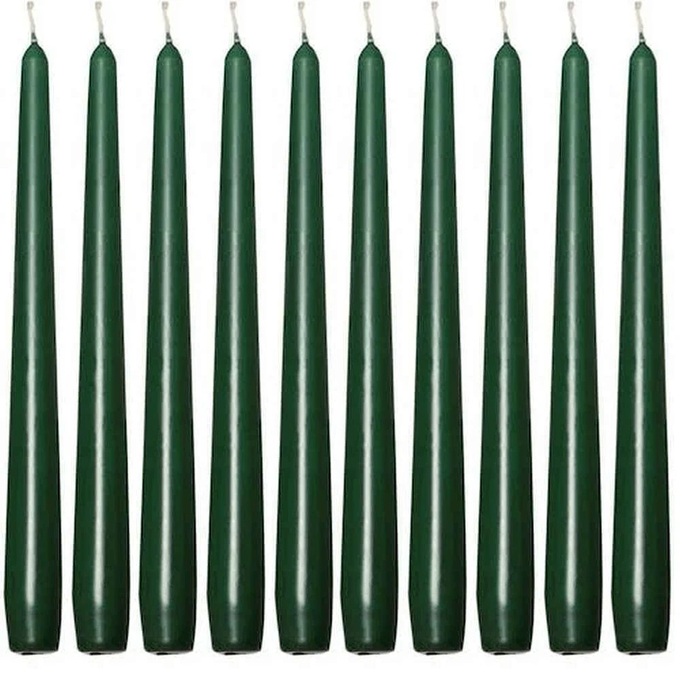 30 PACK Dark Forest Green Tapered Florists / Bistro Dinner Dining Stick Candles - Image 1 of 1