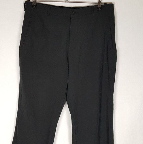 Nike Tg 36 Pantalone Golf Uomo Nero Piatto Frontale Elasticizzato Leggero Gamba Dritta