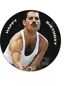 7.5 FREDDIE MERCURY COMESTIBLE FIESTA DE HIELO / TAPA DE PASTEL DE CUMPLEAÑOS - Imagen 1 de 1