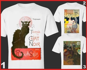 Henri de Toulouse-Lautrec Tshirt. French Artist. Art Nouveau. Chat Noir - Picture 1 of 2