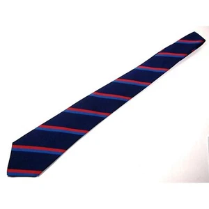 A.G. Products Mens Skinny Necktie Tie 55" Short Blue Red Striped Career Vtg - Picture 1 of 3