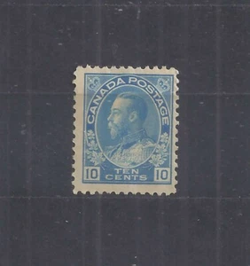 Canada 1911-25 Admiralty 10 Cent Blue (Scott 117) Mint Hinged Tiny Thin (MH OG) - Picture 1 of 2