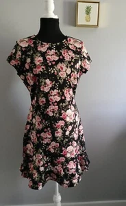 Rosie Harlow Dress  Girl  size Large  Zipper Floral Ruff Short Sleeves New  - Picture 1 of 8