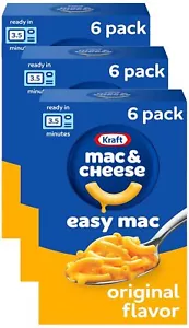 New Kraft Easy MacOriginal Macaroni & Cheese Microwavable Dinner 3P(6ct Packets) - Picture 1 of 5