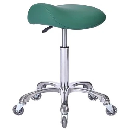 Professional Saddle Stool with Wheels Ergonomic Swivel Rolling Height Adjustable - Image 1 of 1