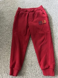Ralph Lauren Polo Boys Size 5 Red Classic Sweatpants Joggers Fleece Drawstring - Picture 1 of 10