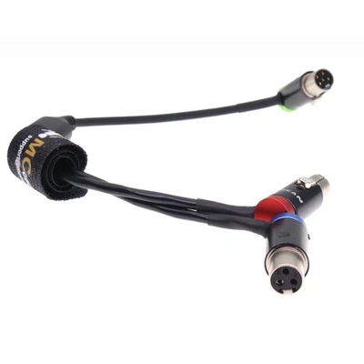 Audio Y Cable for Zaxcom QRX200 Lectrosonics SRc5P Receiver to Mixer Recorder - Image 1 of 4