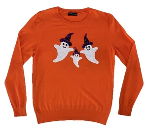Maglione Halloween Victoria Harbour Halloween con paillettes fantasma, arancione medio - Foto 1 di 8