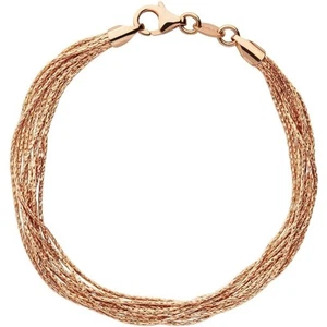 LINKS OF LONDON Ladies Rose Gold Vermeil Silk 10 Row Rope Bracelet L RRP200 NEW - Picture 1 of 1