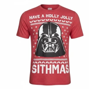 Star Wars Maglietta Uomo S Natale Grafica Rossa Darth Vader Sithmas - Foto 1 di 5
