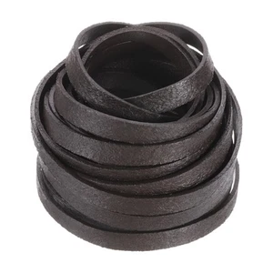 8mm Flat Faux Leather Cord, 5 Yards Braiding Leather Ropes, Dark Brown - Picture 1 of 6