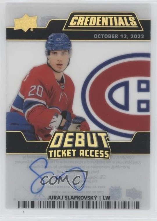 2022-23 Upper Deck Credentials 56/99 Juraj Slafkovsky #DTA-JS Rookie Auto RC - Image 1 of 3