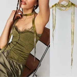 Free People Chan Luu gewaschen an Land Fransen dünner Schal Avocado Neu mit Etikett Bohemian - Bild 1 von 11
