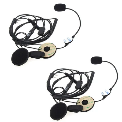 2X Helmet Tactical Motorcycle Race Headset PTT For Kenwood Baofeng Two-Way Radio - Image 1 of 4