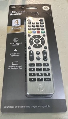 CONTROL REMOTO UNIVERSAL GENERAL ELECTRIC ULTRAPRO 4 DISPOSITIVOS PLATEADO Foto 1 de 2
