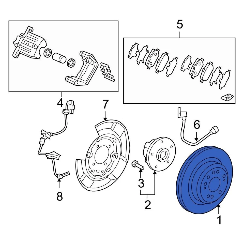For Acura RL 2005-2012 Acura 42510SJA010 Rear Disc Brake Rotor - Изображение 1 из 2