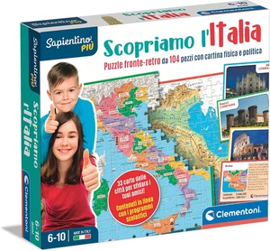 - 16594 - Sapientino Più - Scopriamo L'Italia Smart - Puzzle Cartina Fisica E Po - Foto 1 di 12